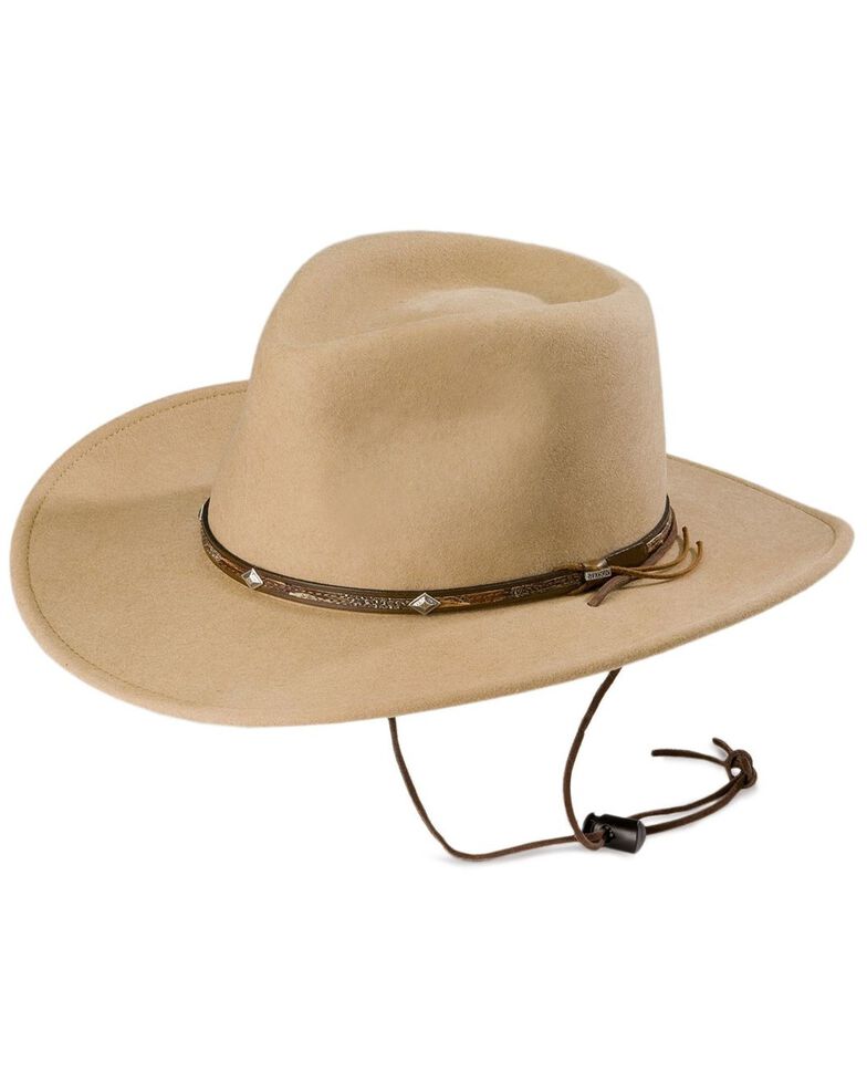 Stetson Men's Mountain View Crushable Wool Felt Hat, Sand, hi-res