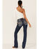 Miss Me Women's Paisley Chloe Bootcut Jeans, Dark Blue, hi-res