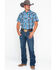 Rock & Roll Denim Men's Crinkle Plaid Snap Short Sleeve Western Shirt , Blue, hi-res