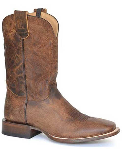 Roper Men's Snake Eyes Western Boots - Square Toe, Tan, hi-res