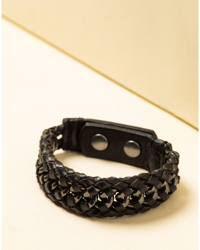 Moonshine Spirit Men's Metal Inlay Cuff Bracelet, Black, hi-res