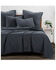 Image #1 - HiEnd Accents Charcoal Stonewashed Cotton Canvas King Coverlet Set  , Charcoal, hi-res