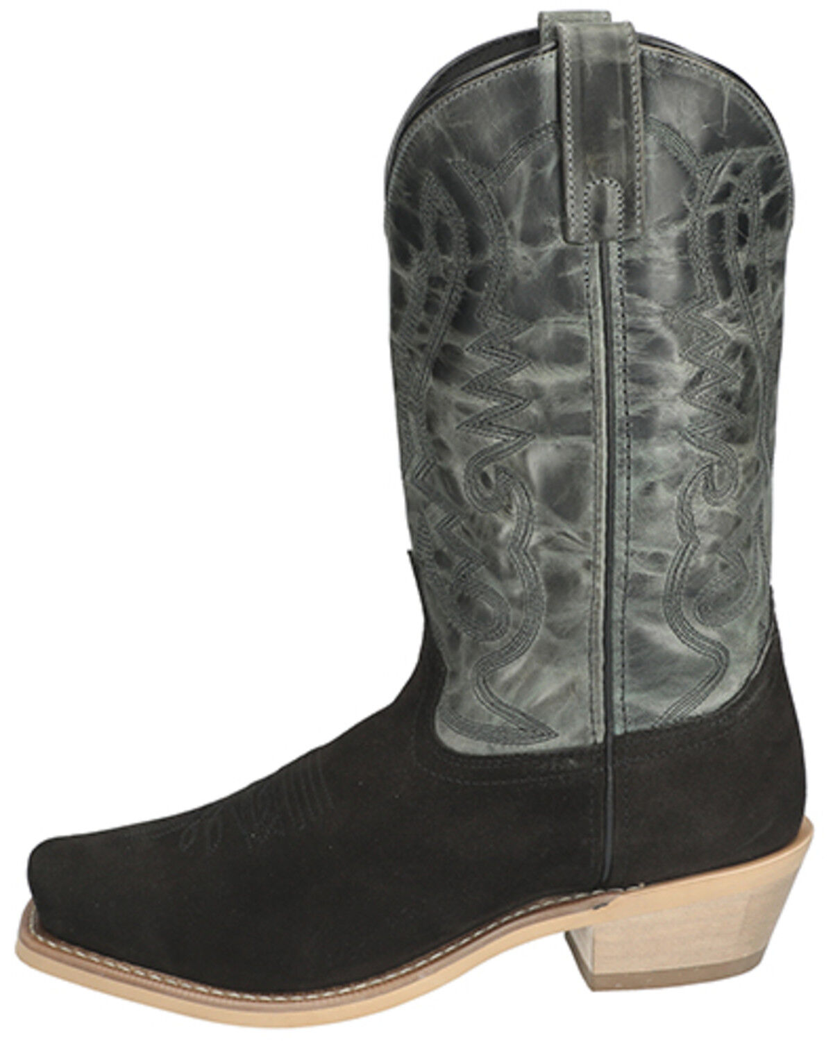 Image #3 - Smoky Mountain Men's Santa Fe Performance Western Boots - Square Toe, Black, hi-res
