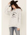 Image #1 - Paramount Network's Yellowstone Women's Bronco Graphic Hooded Pullover, Heather Grey, hi-res