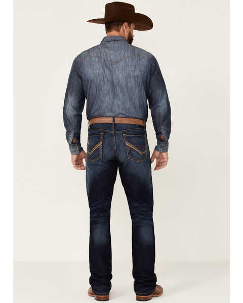 Image #3 - Cinch Men's Ian Dark Stonewash Rigid Slim Bootcut Jeans , Indigo, hi-res