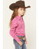 Image #2 - Cowgirl Hardware Girls' Bandana Paisley Print Long Sleeve Snap Stretch Western Shirt, Pink, hi-res