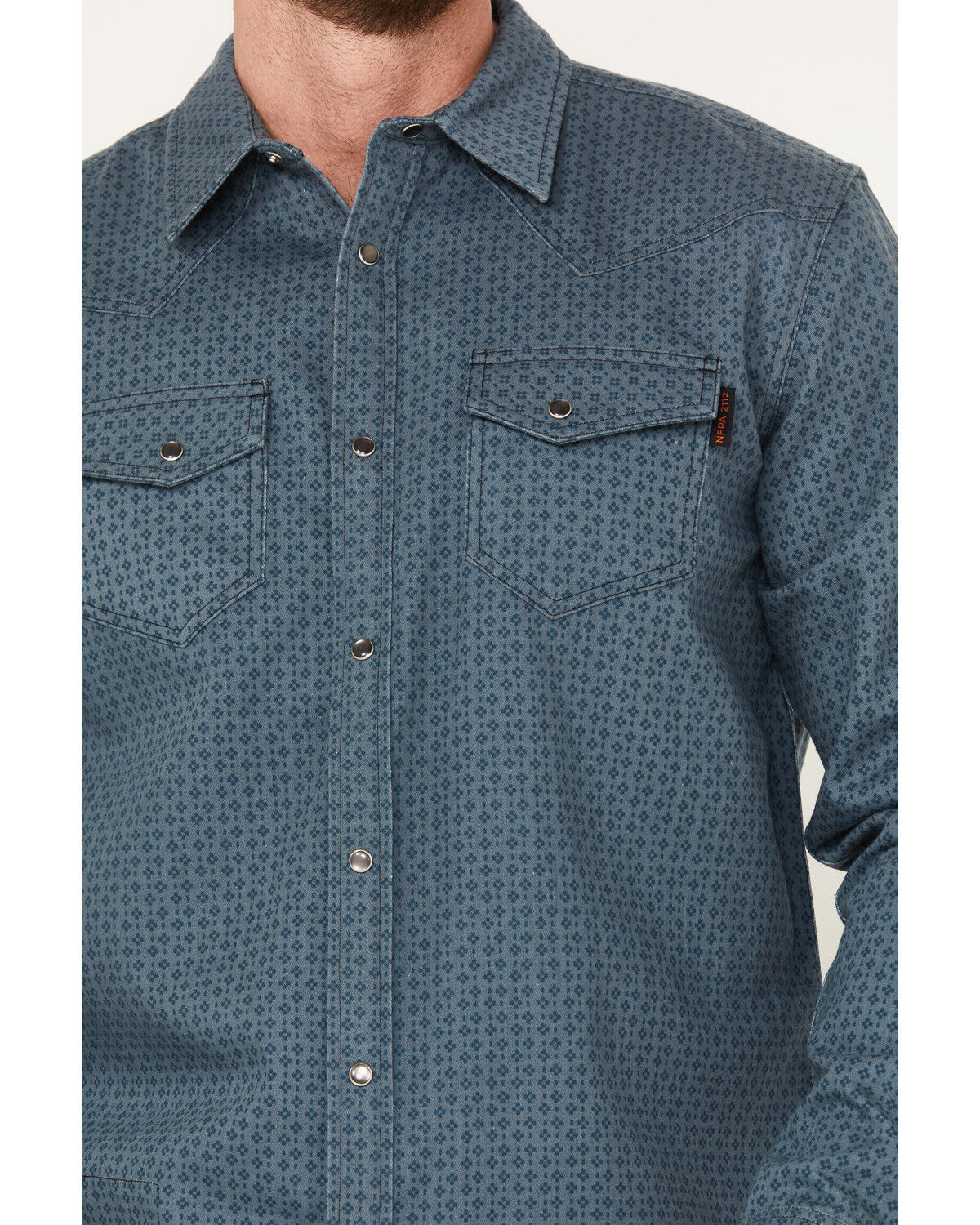 Image #3 - Cody James Men's FR Long Sleeve Pearl Snap Work Shirt, Blue, hi-res