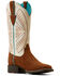 Image #1 - Ariat Women's Round Up Ruidoso Roughout Performance Western Boots - Broad Square Toe , Brown, hi-res