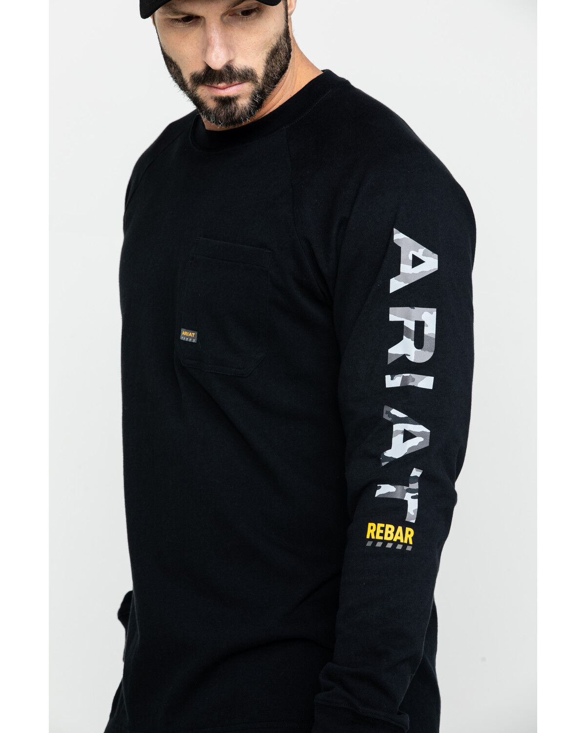 Image #4 - Ariat Men's Black Rebar Cotton Strong Graphic Long Sleeve Work Shirt - Big & Tall, , hi-res
