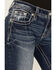 Image #4 - Miss Me Women's Dark Wash Mid Rise Geo Pocket Bootcut Stretch Denim Jeans, Dark Wash, hi-res