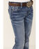 Image #4 - Miss Me Girls' Medium Wash Floral Border Bootcut Stretch Denim Jeans, Blue, hi-res