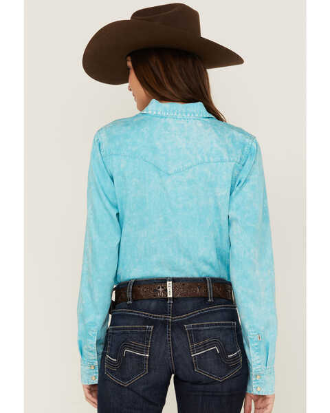 Image #3 - Kimes Ranch Women's KC Tencel Long Sleeve Pearl Snap Shirt, Turquoise, hi-res