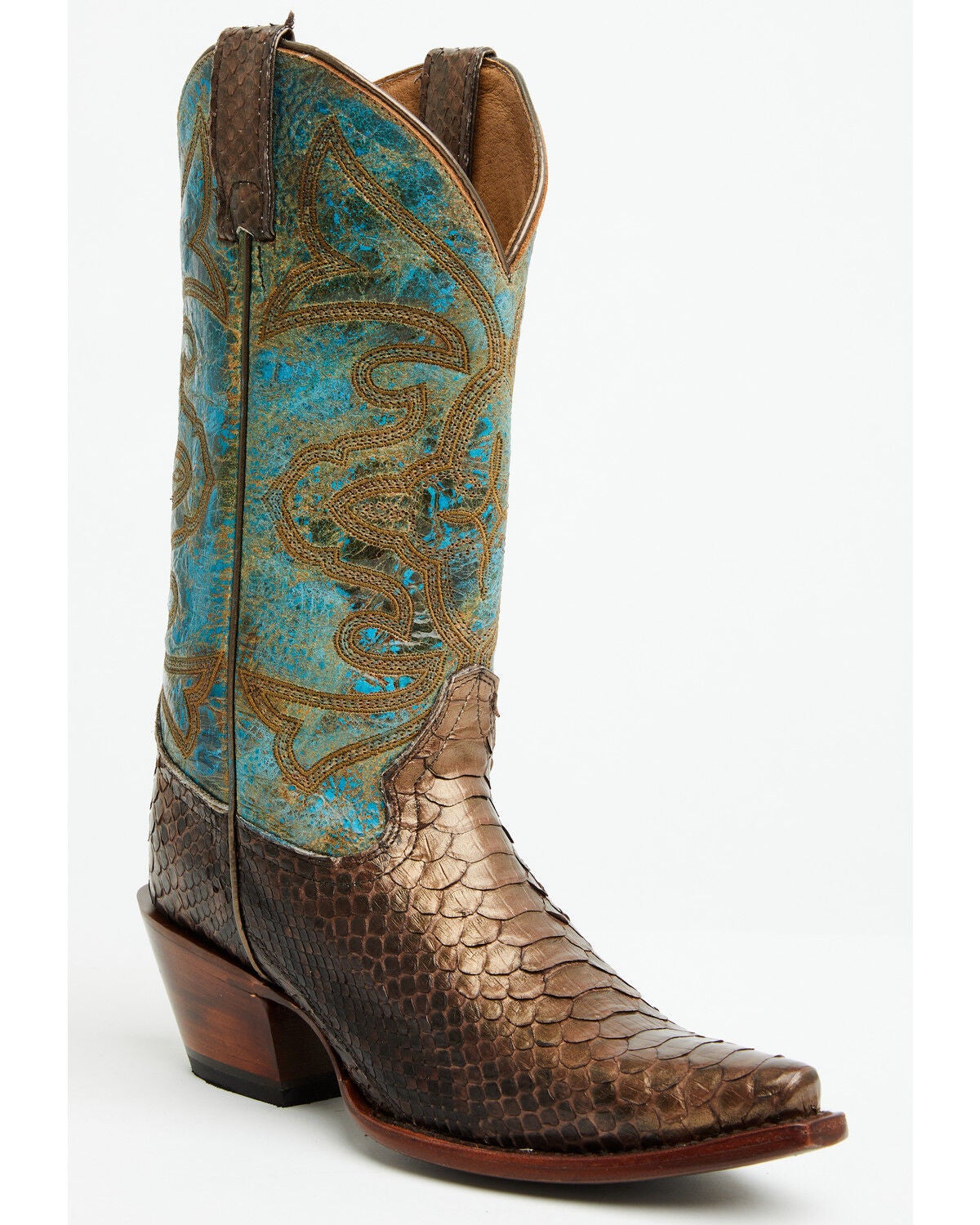 Image #1 - Shyanne Women's Exotic Python Western Boots - Snip Toe, Turquoise, hi-res