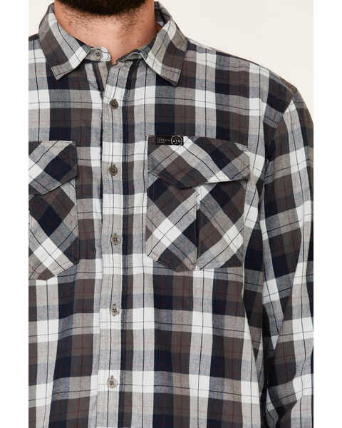 Image #3 - ATG by Wrangler Men's All Terrain Cabernet Plaid Long Sleeve Western Flannel Shirt , Red, hi-res