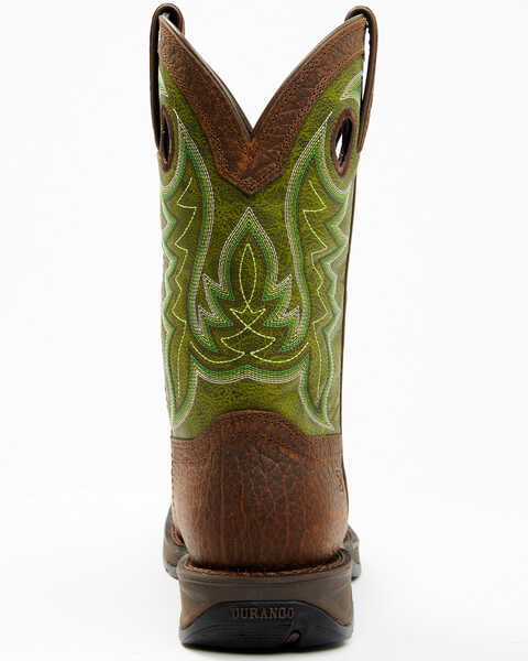 Image #5 - Durango Men's Rebel Western Performance Boots - Square Toe, Green, hi-res
