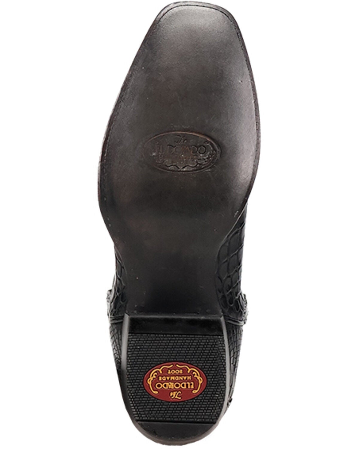 Image #7 - El Dorado Men's Nile Exotic Crocodile Western Boots - Square Toe, Black, hi-res