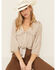Image #2 - Wild Moss Women's Gray Gingham Large Collar Button Down Shirt, Grey, hi-res
