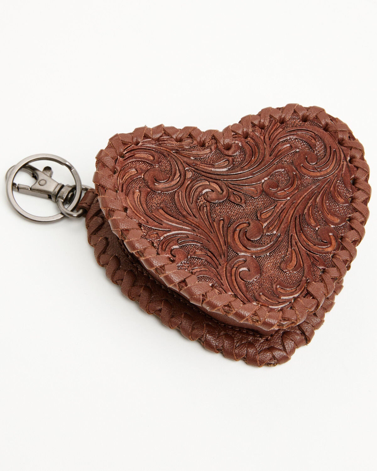 Image #3 - Shyanne Marlowe Tooled Leather Heart Coin Purse Bag Charm, Brown, hi-res