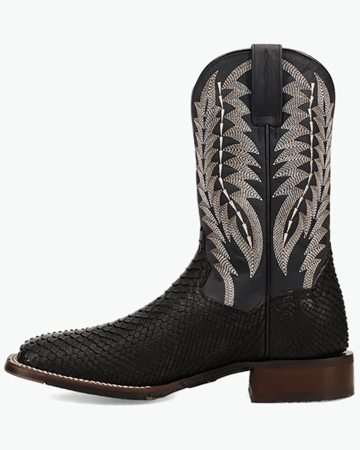 Image #3 - Dan Post Men's Exotic Python Midnight Reign Western Boots - Broad Square Toe, Black, hi-res