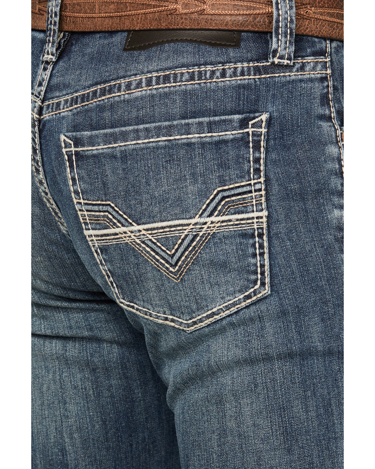 Image #4 - Rock & Roll Denim Men's Medium Wash Revolver Reflex Slim Straight Stretch Denim Jeans, Medium Wash, hi-res