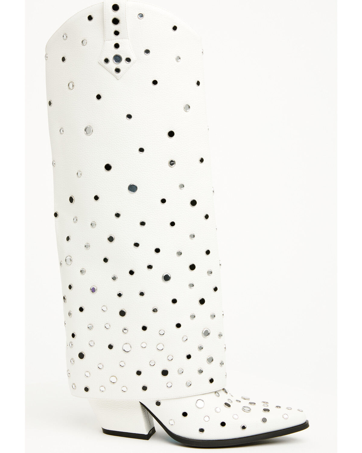 Image #2 - Azalea Wang Women's Madlock Tall Western Boots - Snip Toe, White, hi-res