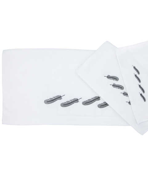 Image #1 - HiEnd Accents Feather 3pc Embroidery Towel Set, Multi, hi-res