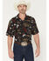 Image #1 - Wrangler Men's Coconut Cowboy Conversation Print Short Sleeve Snap Western Shirt, Black, hi-res