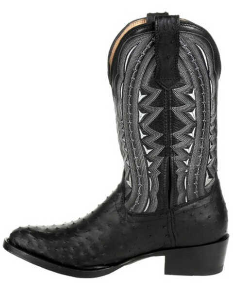 Image #3 - Durango Men's Black Full-Quill Ostrich Western Boots - Round Toe, Black, hi-res