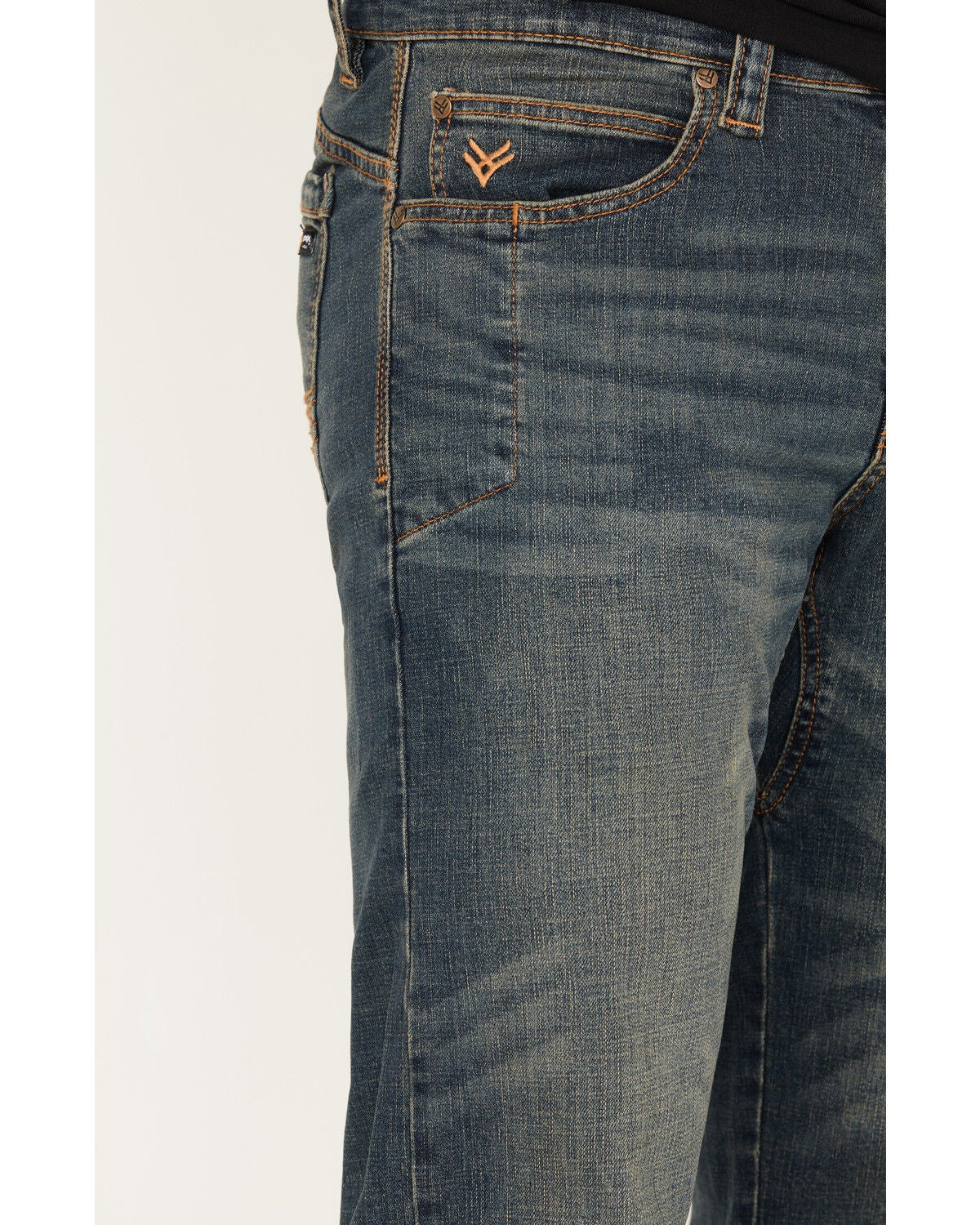Image #2 - Hawx Men's Medium Wash Bootcut Work Jeans, Indigo, hi-res