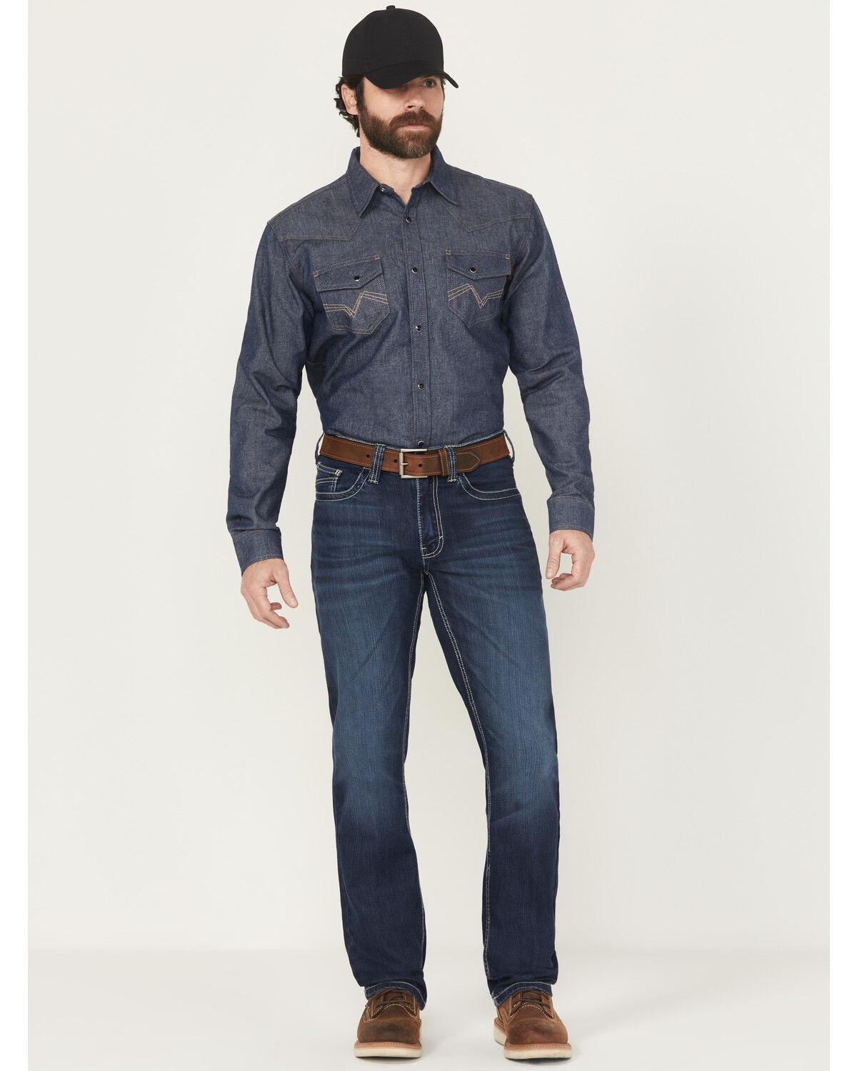 Image #1 - Cody James Men's FR Medium Wash Slim Straight Stretch Denim Work Jeans, Medium Wash, hi-res