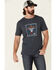 Moonshine Spirit Men's Framed Skull Graphic T-Shirt , Navy, hi-res