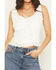 Image #3 - Miss Me Women's Eyelet Sleeveless Tie Front Top, White, hi-res