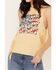 Image #3 - Rock & Roll Denim Women's Howdy Fringe Graphic Tank, Light Yellow, hi-res