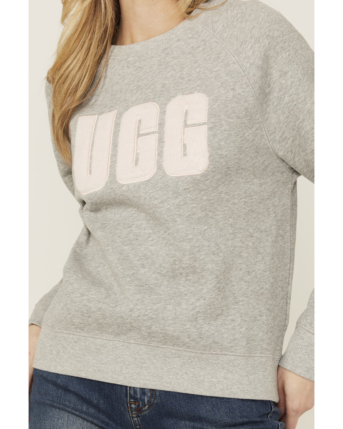 Image #3 - UGG Women's Madeline Fuzzy Logo Crewneck Sweatshirt, Grey, hi-res