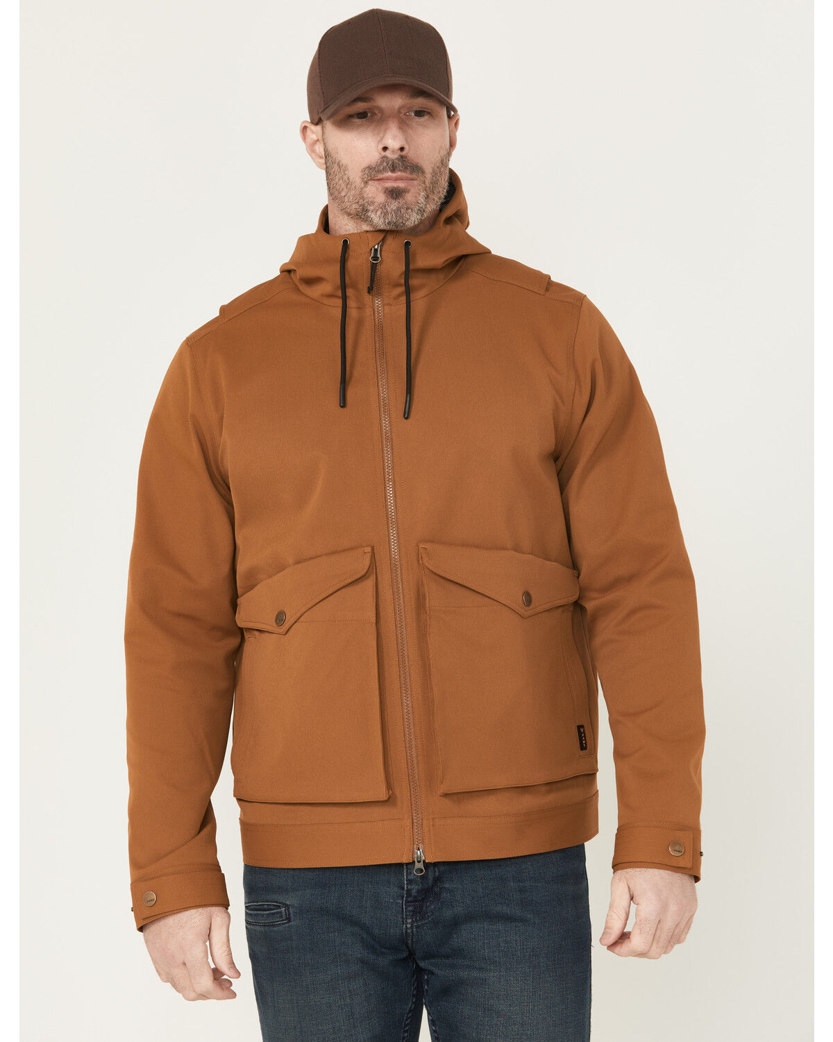 Image #1 - Hawx Men's Norton Double Weave Mechanic Hooded Jacket, Rust Copper, hi-res
