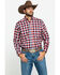 Image #1 - Ariat Men's Elzerman Performance Flannel Long Sleeve Western Shirt , Burgundy, hi-res