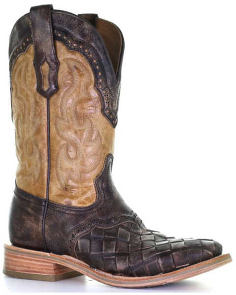 Corral Men's Honey Embroidered Western Boots - Broad Square Toe, Brown, hi-res