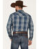 Image #4 - Cody James Men's Expression Large Plaid Snap Western Shirt, Navy, hi-res