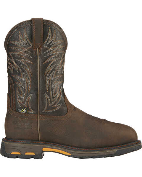 Image #2 - Ariat Men's WorkHog® Waterproof Met Guard Western Work Boots - Composite Toe, Brown, hi-res