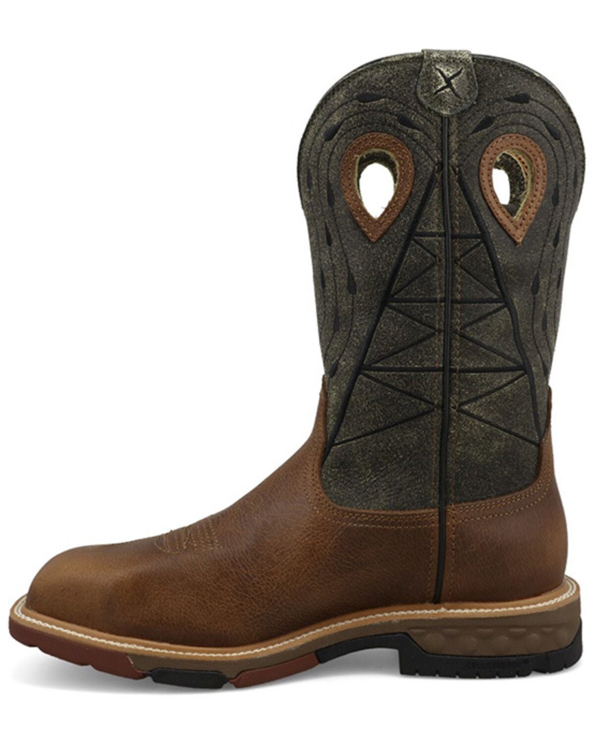 Image #3 - Twisted X Men's 12" Western Work Boots - Nano Composite Toe, Brown, hi-res