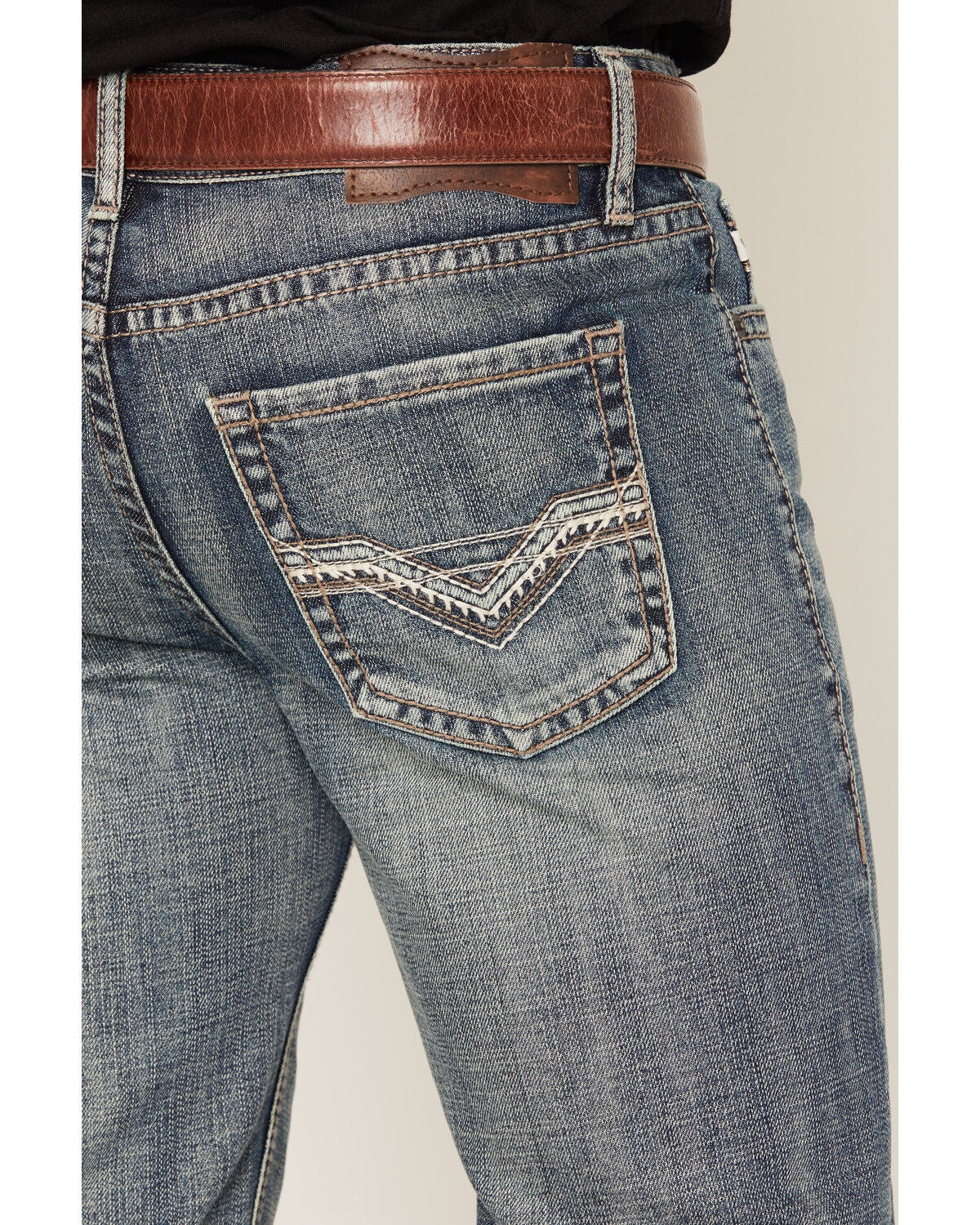 Image #4 - Rock & Roll Denim Men's Double Barrel Medium Wash Relaxed Bootcut Denim Jeans, Medium Wash, hi-res