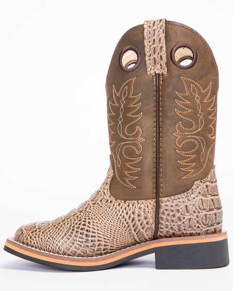 Image #3 - Cody James Little Boys' Gator Print Western Boots - Broad Square Toe, Brown, hi-res