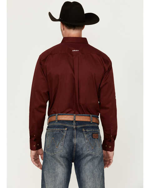 Image #4 - Ariat Men's Team Logo Twill Fitted Long Sleeve Button-Down Western Shirt , Burgundy, hi-res