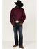 Image #2 - RANK 45® Men's Solid Basic Twill Logo Long Sleeve Button-Down Western Shirt , Purple, hi-res