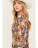 Image #4 - Beyond The Radar Women's Floral Print Tie Back Top, Multi, hi-res