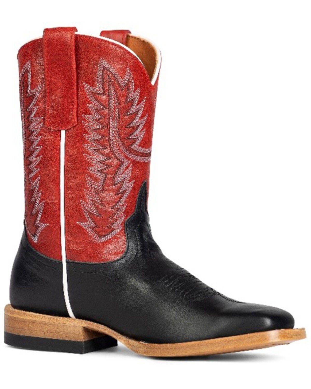 Horse Power Boys' Western Boots - Broad Square Toe, Black, hi-res