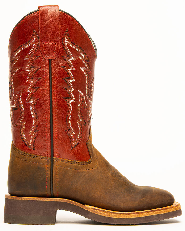Cody James Boys' Red Top Western Boots - Wide Square Toe, Brown, hi-res