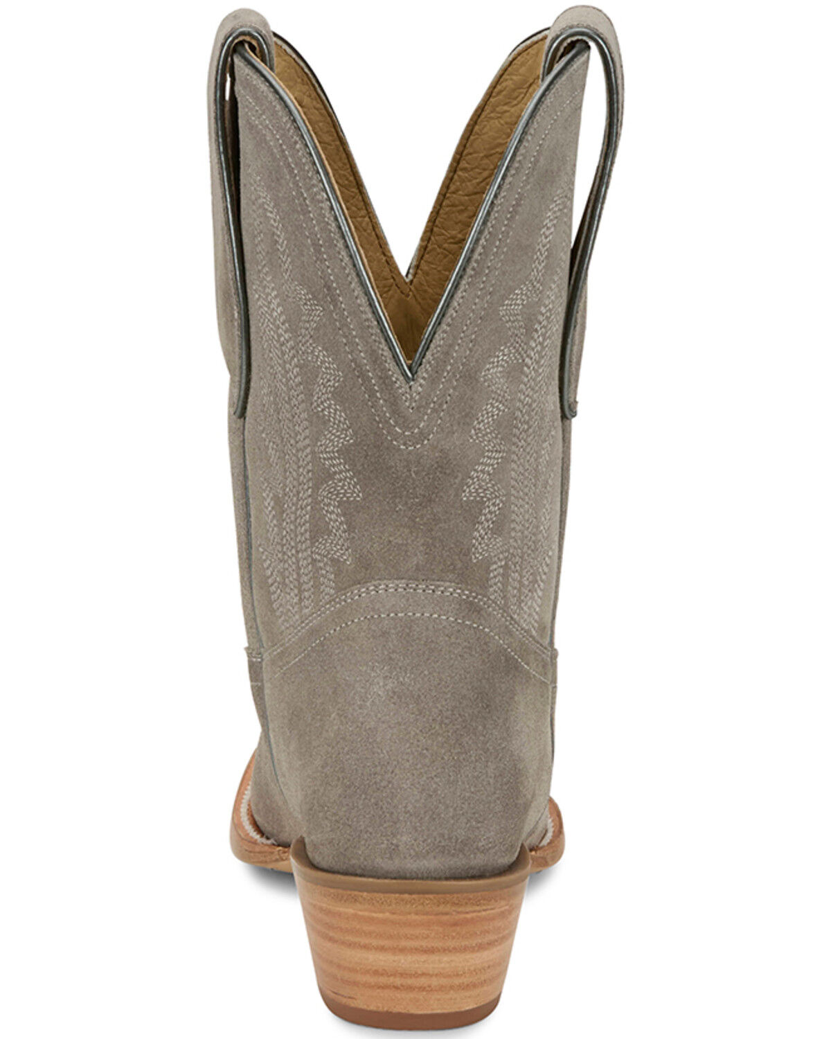 Image #5 - Tony Lama Women's Lea Suede Western Booties - Snip Toe, Light Grey, hi-res