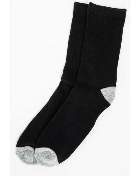 Image #1 - Cody James Boys' Solid Basics 3-Pack Crew Socks, Black, hi-res