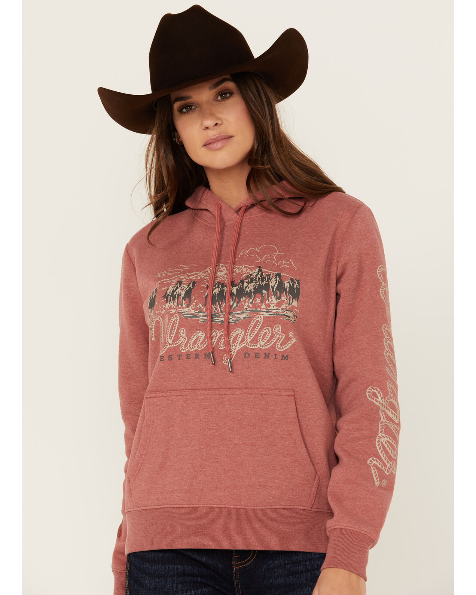 Product Name Wrangler Women's Logo Horse Graphic Hoodie